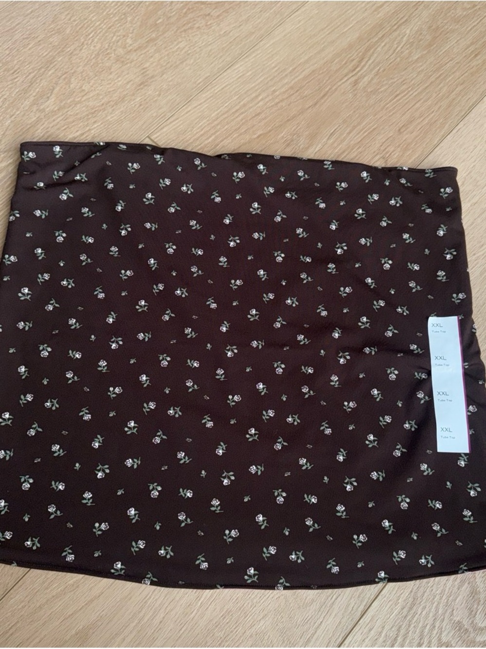 wild fable Brown crop top with Tiny White Floral Print